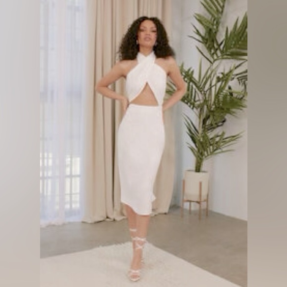 F21 | linen blend wrap midi